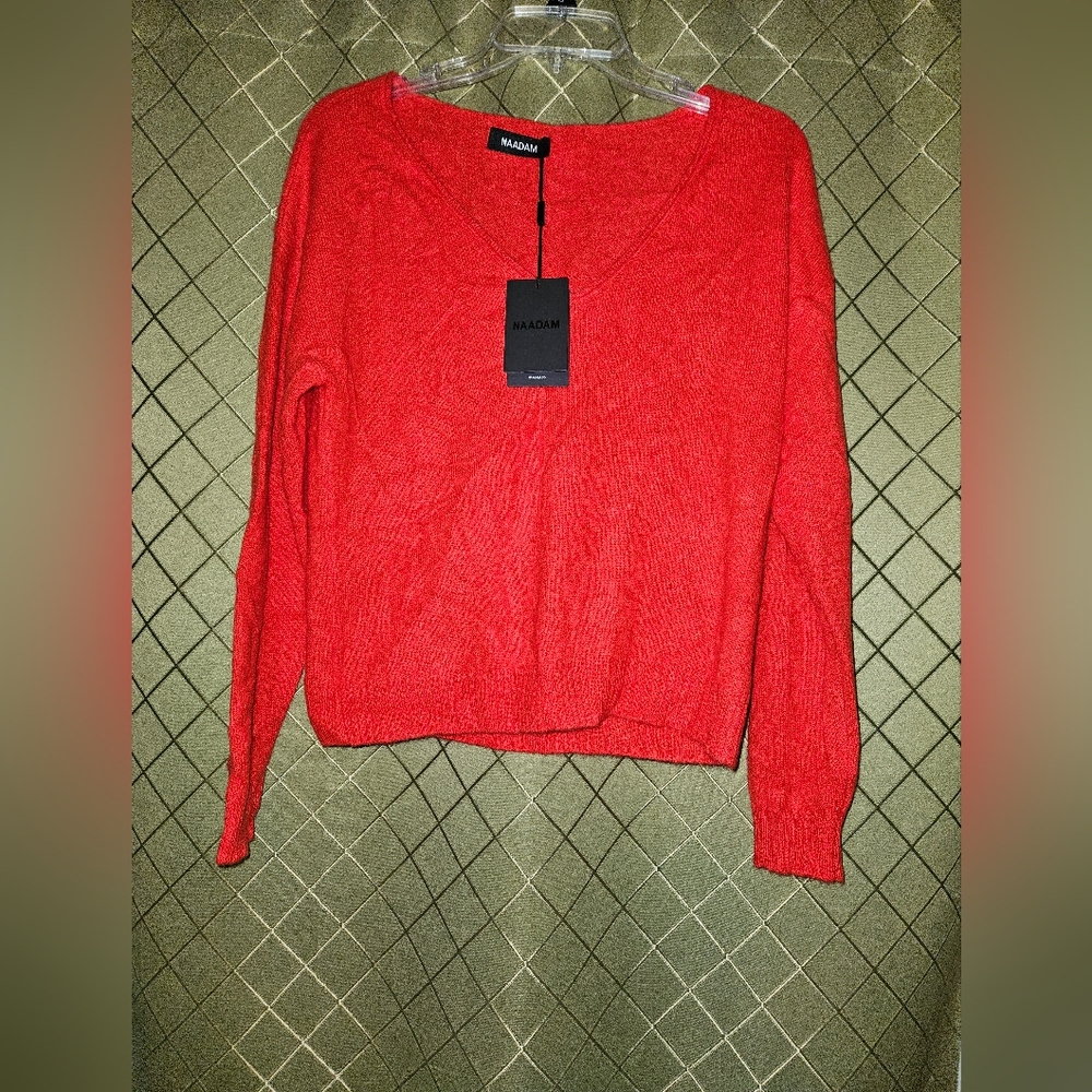 NAADAM cherry red cashmere sweater NWT